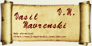 Vasil Mavrenski vizit kartica